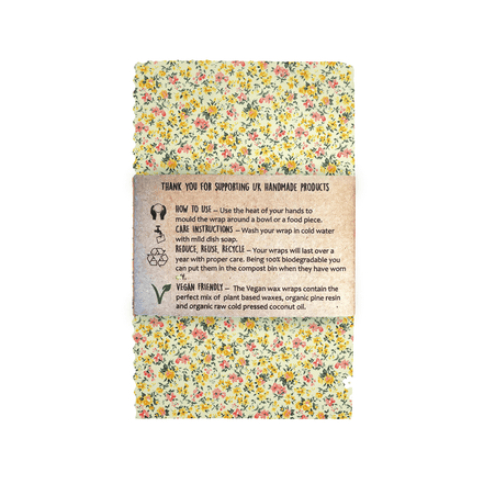 Reusable Vegan Eco Food Wraps (4 Per Pack)