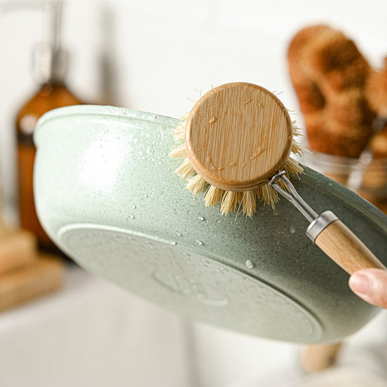 Natural Dish Brushes for Washing Up | Plant Based Kitchen Scrubber Brush (6 Piece Starter Set)