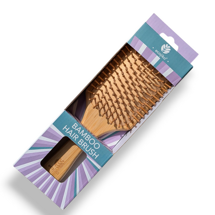 Bamboo Paddle Hair Brush | Sustainable Handle and Pins-4
