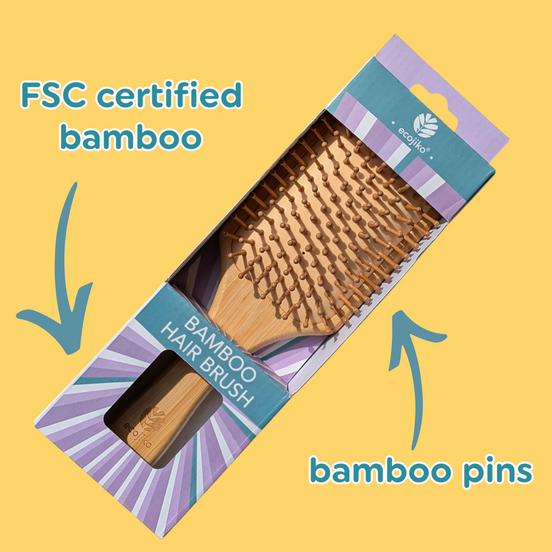 Bamboo Paddle Hair Brush | Sustainable Handle and Pins