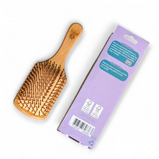 Bamboo Paddle Hair Brush | Sustainable Handle and Pins-1